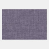 Feuille De Papier Cadeau Lin brut violet terne (Devant)
