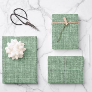 Feuille De Papier Cadeau Lin en vert fougère
