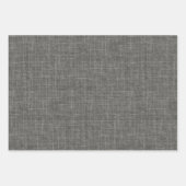 Feuille De Papier Cadeau Lin gris foncé (Devant 2)
