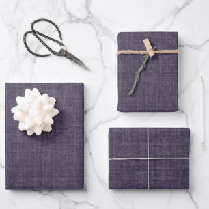 Feuille De Papier Cadeau Lin Lilas Foncé