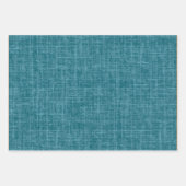 Feuille De Papier Cadeau Lin Teal Foncé (Devant 3)