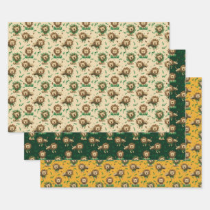 Feuille De Papier Cadeau Lion