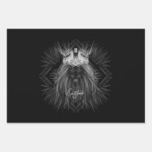 Feuille De Papier Cadeau Lion avec monogramme de couronne (Devant)