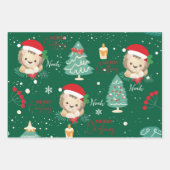 Feuille De Papier Cadeau Lion bébé animal safari de Noël (Devant 3)