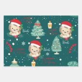 Feuille De Papier Cadeau Lion bébé animal safari de Noël (Devant)