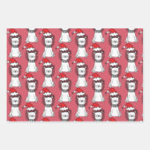 Feuille De Papier Cadeau Lions de Noël lunatique (Devant 3)