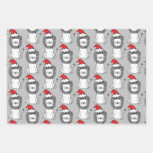 Feuille De Papier Cadeau Lions de Noël lunatique (Devant 2)