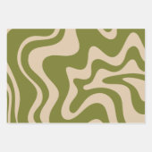 Feuille De Papier Cadeau Liquid Swirl Rétro Motifs Abstraits modernes (Devant)