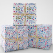 Feuille De Papier Cadeau Little Firecracker 4 juillet premier anniversaire