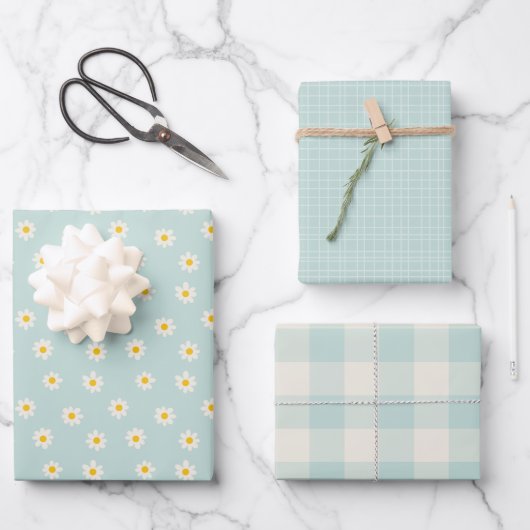 Feuille De Papier Cadeau Little One Collection - soft teal (Recto)