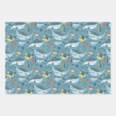Feuille De Papier Cadeau Little Shark First Second Birthday Boys Favoriser (Devant 3)