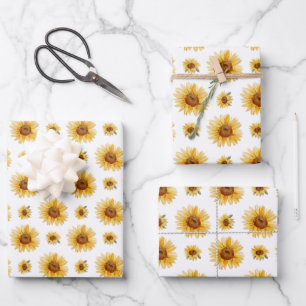 Feuille De Papier Cadeau Little Sunshine Tournesol 1er anniversaire