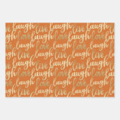 Feuille De Papier Cadeau Live Laugh Love Faux Gold Letting Motif (Devant)