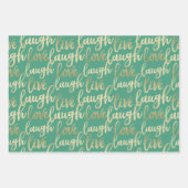 Feuille De Papier Cadeau Live Laugh Love Faux Gold Letting Motif (Devant 2)