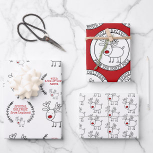 Feuille De Papier Cadeau Livraison spéciale de Père Noël Set 3 Christmas