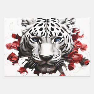 Feuille De Papier Cadeau Livre cadeau Wild design Tigre blanc