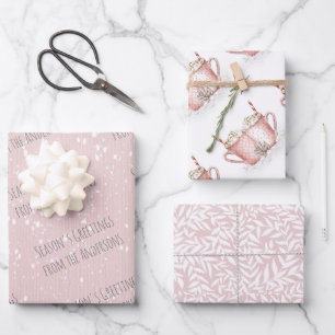 Feuille De Papier Cadeau Livre de vacances sur le cacao chaud d'hiver