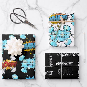 Feuille De Papier Cadeau Livre dessiné personnalisé