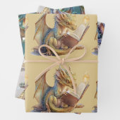 Feuille De Papier Cadeau Livre Dragon (En situation)
