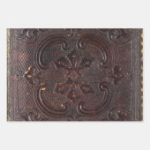 Feuille De Papier Cadeau Livre en cuir ancien déchu (Devant 2)