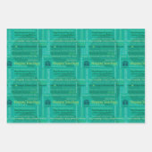 Feuille De Papier Cadeau Livre vert Joyeux Jours (Devant 2)