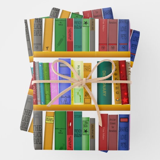 Feuille De Papier Cadeau Livres Anniversaire (En situation)