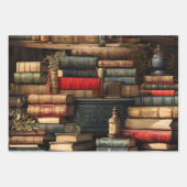 Feuille De Papier Cadeau Livres Et Plante (Devant)