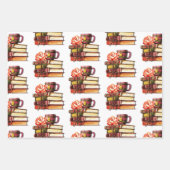 Feuille De Papier Cadeau Livres Et Thé (Devant)