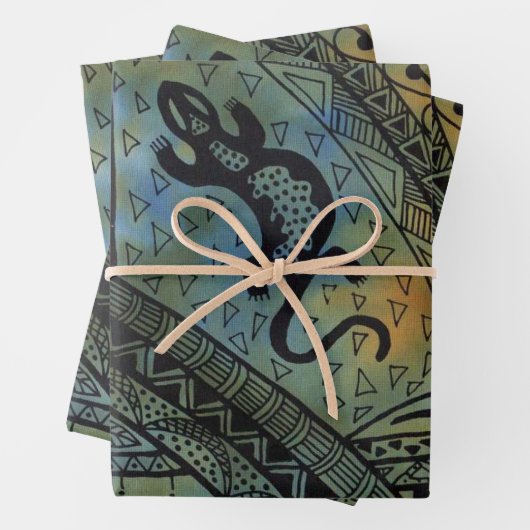 Feuille De Papier Cadeau Lizard Batik (En situation)