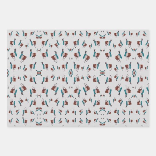 Feuille De Papier Cadeau Llama (Devant 2)
