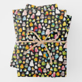 Feuille De Papier Cadeau Loafs d'oiseaux (noir) (En situation)