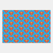 Feuille De Papier Cadeau Logo classique Supergirl avec fond bleu (Devant 2)