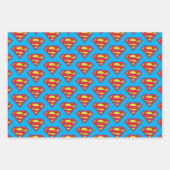 Feuille De Papier Cadeau Logo classique Supergirl avec fond bleu (Devant)