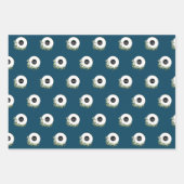 Feuille De Papier Cadeau Logo de l'entreprise Blue Modern Wreath (Devant)