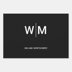 Feuille De Papier Cadeau Logo de marque noire   Entreprise