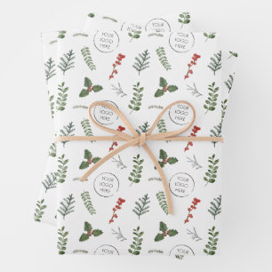 Feuille De Papier Cadeau Logo de Noël Petite entreprise Promotions