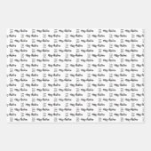 Feuille De Papier Cadeau Logo d'entreprise Joyeux Noël Script Noir & Blanc (Devant 3)