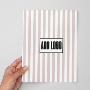 Feuille De Papier Cadeau Logo d'entreprise minimaliste moderne en rayures b