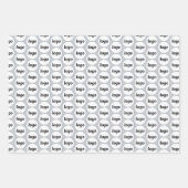 Feuille De Papier Cadeau Logo simple Motif commercial Poudre bleu (Devant 3)