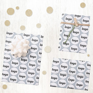 Feuille De Papier Cadeau Logo simple Motif commercial Poudre bleu