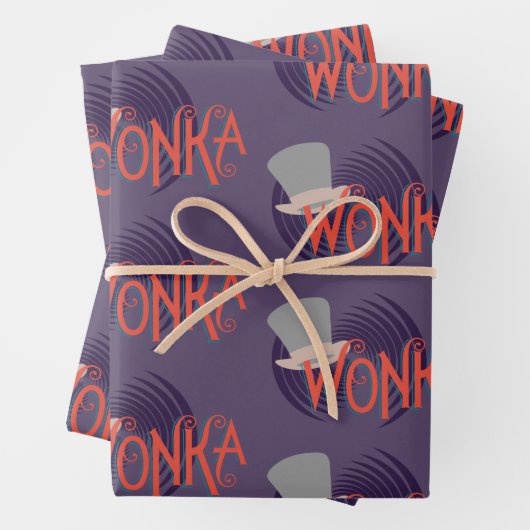 Feuille De Papier Cadeau Logo Wonka Spiral (En situation)