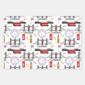 Feuille De Papier Cadeau Londres Angleterre Queens Guard Motif anglais Wrap (Devant)