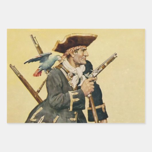 Feuille De Papier Cadeau "Long John Silver" de "Treasure Island" (Devant 2)