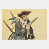 Feuille De Papier Cadeau "Long John Silver" de "Treasure Island" (Devant)