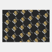 Feuille De Papier Cadeau L'or noir brille à 60 ans Anniversaire (Devant 3)