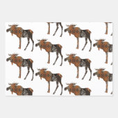 Feuille De Papier Cadeau L'orignal en liberté (Devant 3)