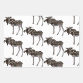 Feuille De Papier Cadeau L'orignal en liberté (Devant 3)