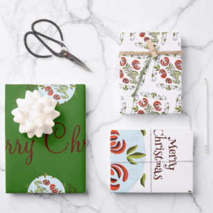 Feuille De Papier Cadeau L'ornement de Noël d'art populaire hongrois