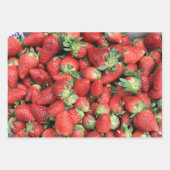 Feuille De Papier Cadeau Lot de fraises rouges juteuses (Devant 3)