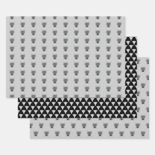 Feuille De Papier Cadeau Loup d'Halloween mignon (Lot)